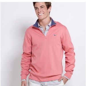 Vineyard Vines Men's hot pink  Zip-Up Sweater